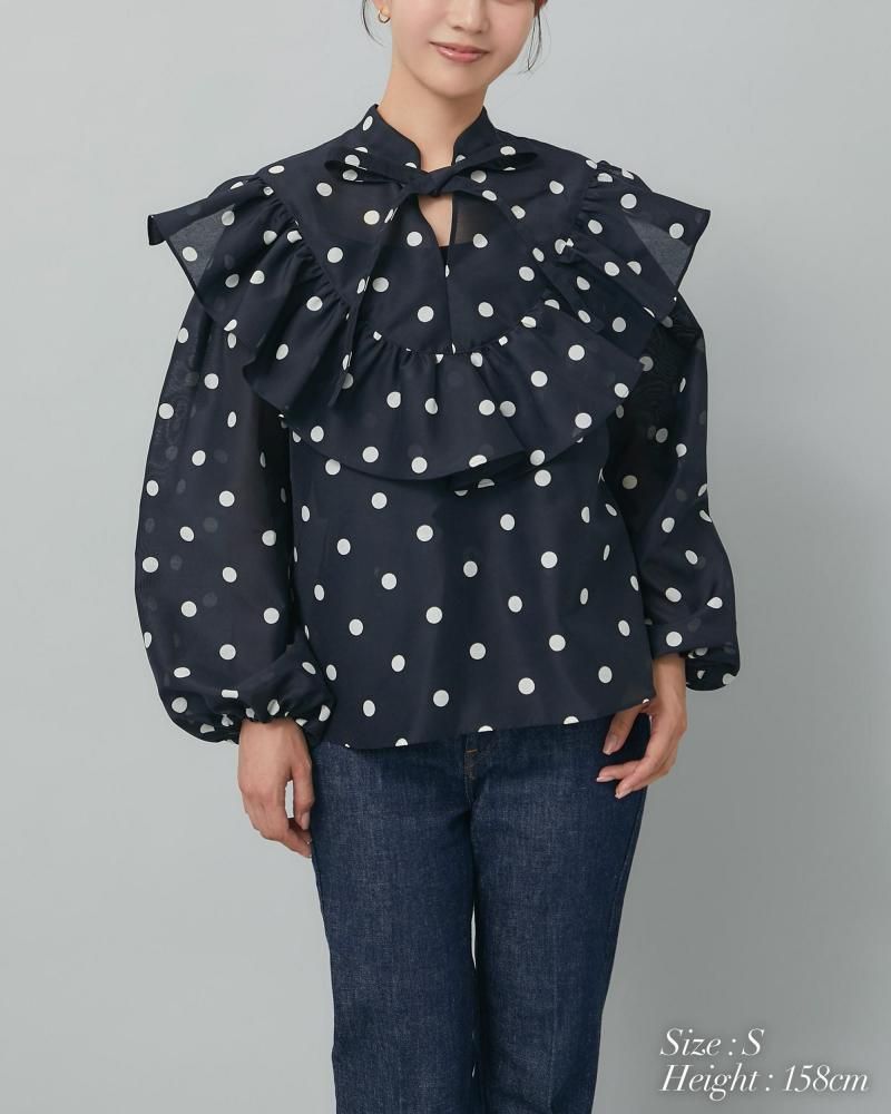 シアードットブラウス(ブラック) - seventen