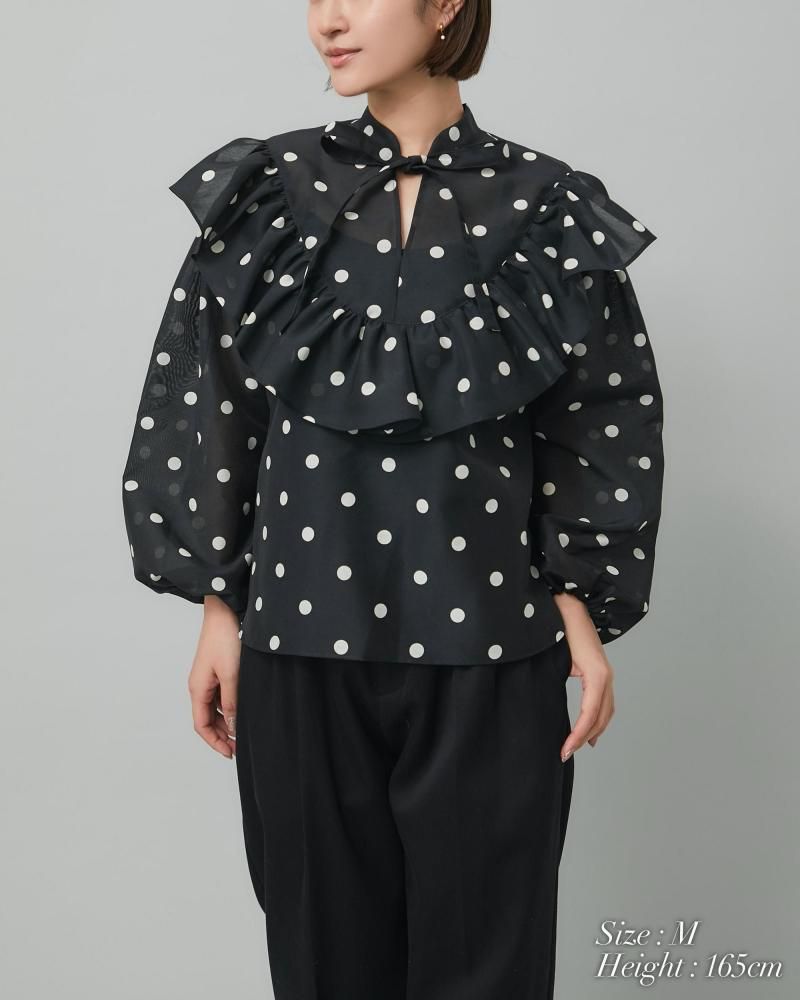 シアードットブラウス(ネイビー) - seventen