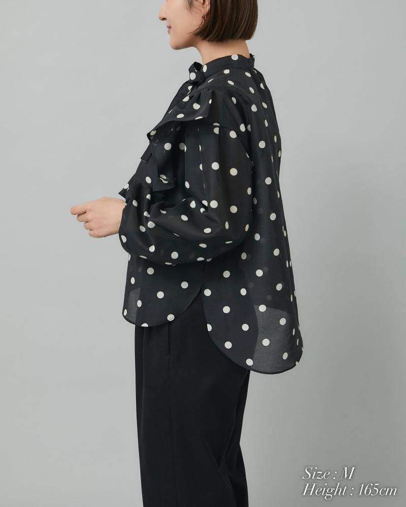 24AW L'UNE/リュンヌ ドットブラウス プリーツブラウス ドット | L'UNE (Women) /リュンヌ | 三越