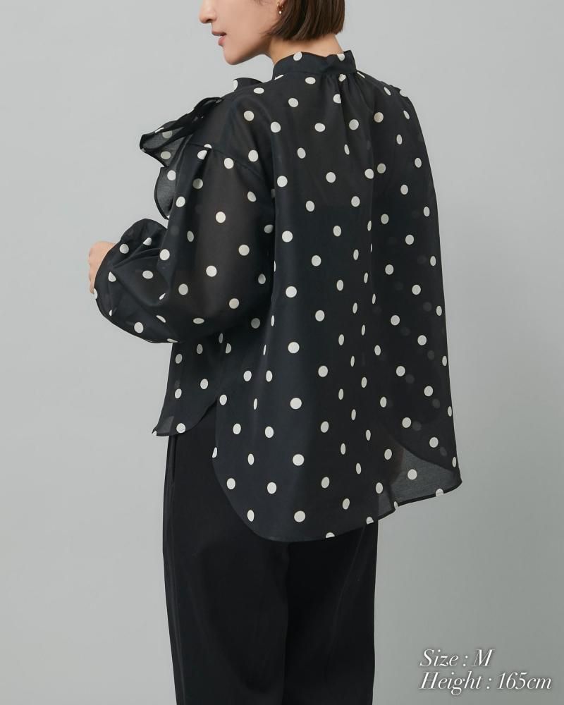 シアードットブラウス(ネイビー) - seventen