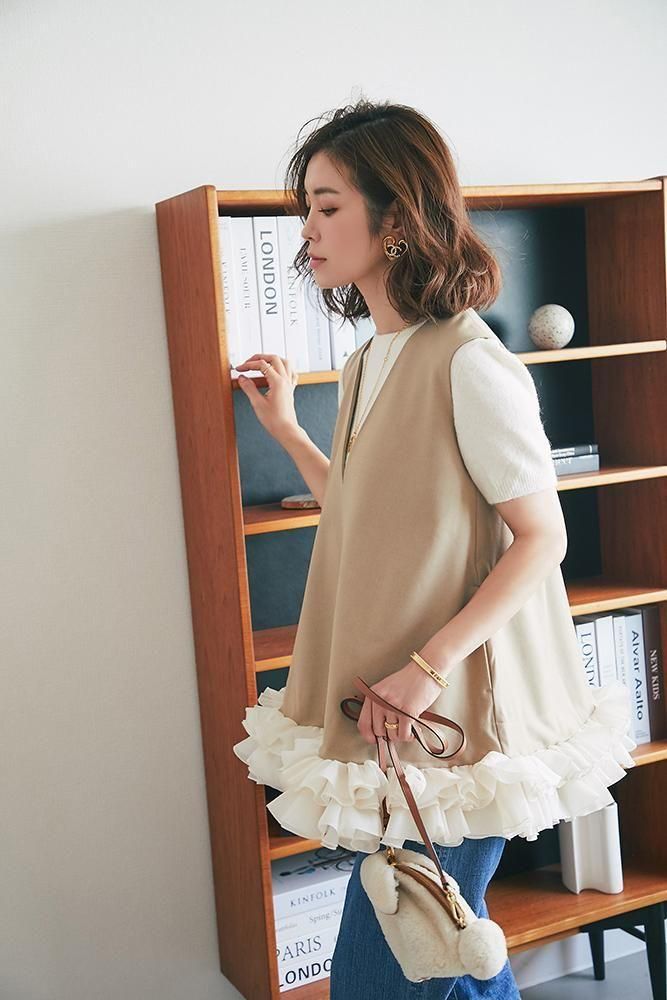 ETRE フリルトップス SANTEスタンドカラーフリルトップス(F WHITE): トップス │ ETRE