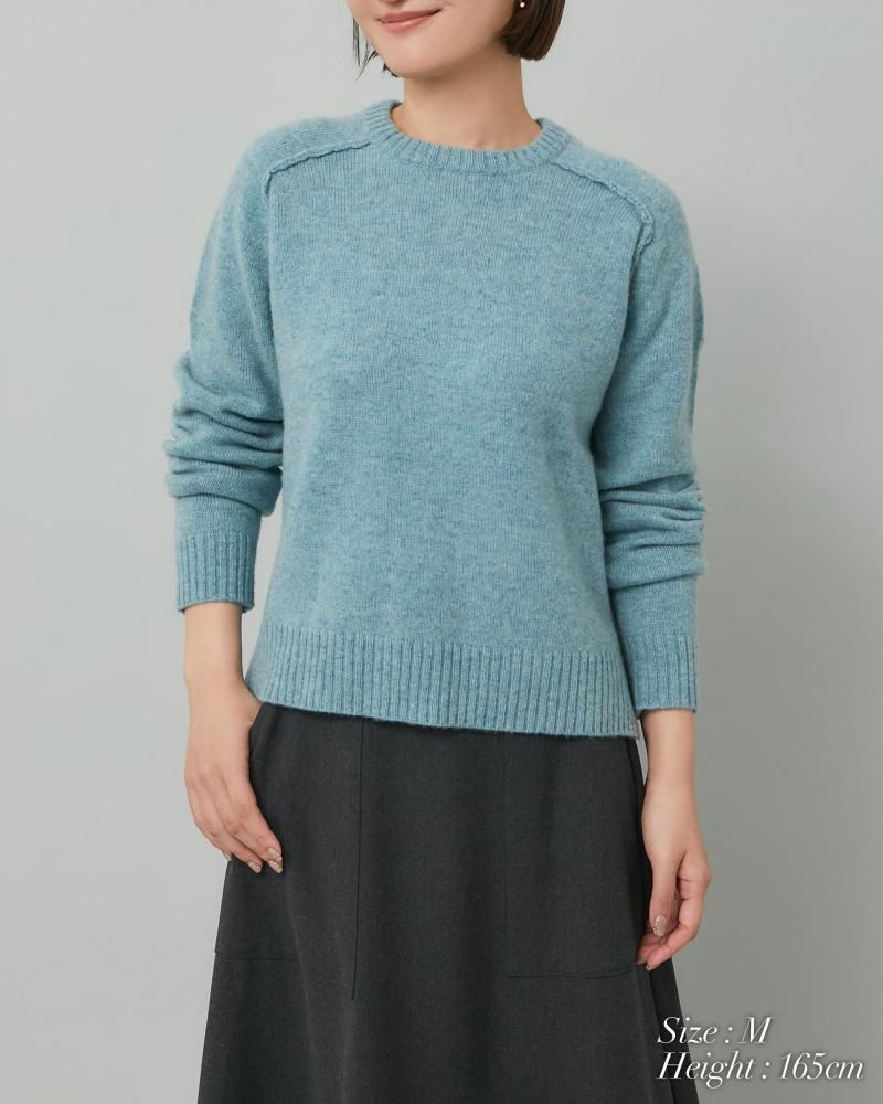 ベーシッククルーネックプルオーバー(ブルー) - seventen
