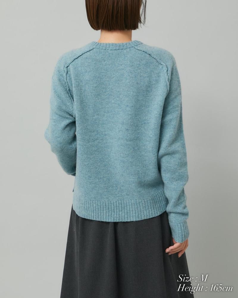 ベーシッククルーネックプルオーバー(ブルー) - seventen