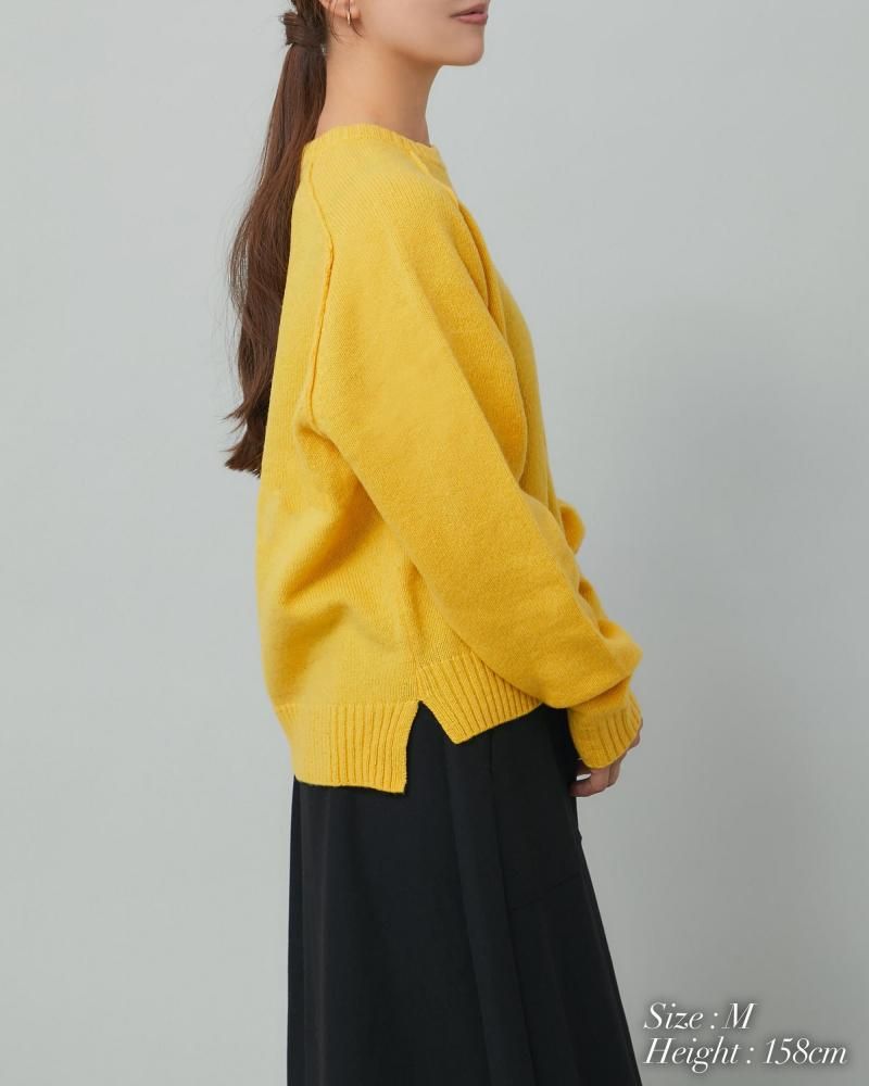 ベーシッククルーネックプルオーバー(イエロー) - seventen