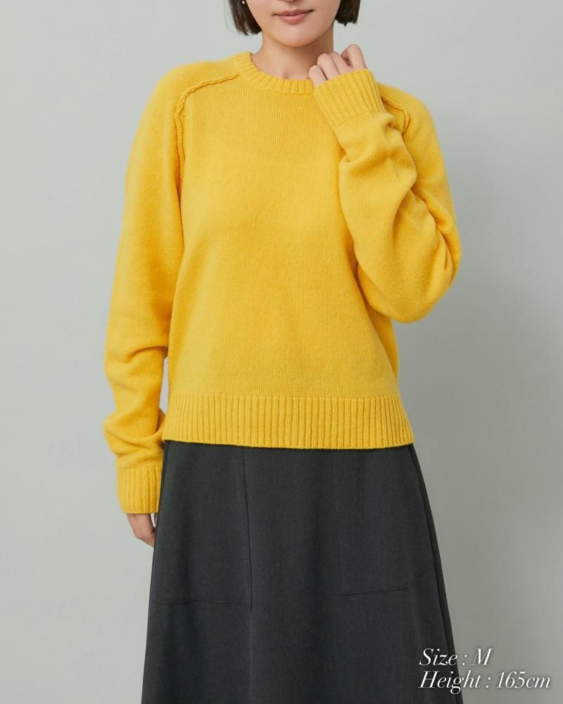 ココディール　Wカラースキッパーニットプルオーバー　イエロー ココディール Wカラースキッパーニットプルオーバー イエロー