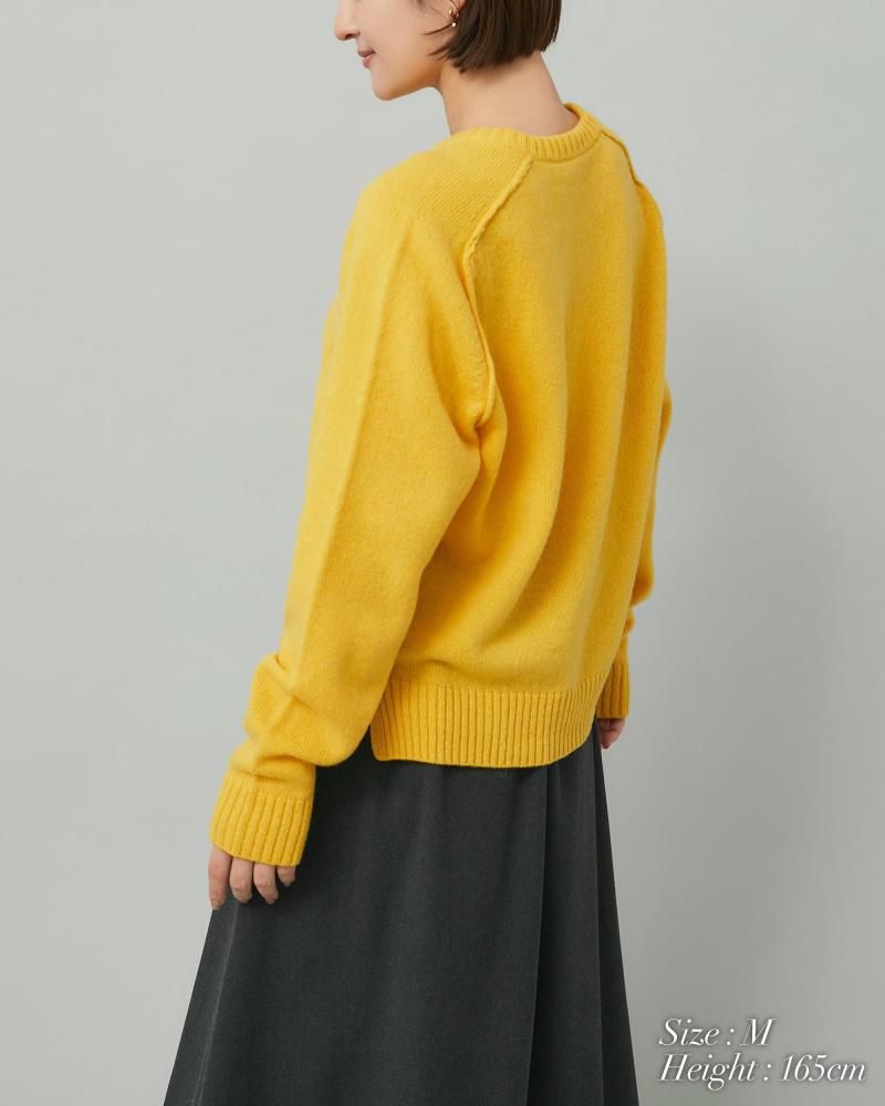 ベーシッククルーネックプルオーバー(イエロー) - seventen