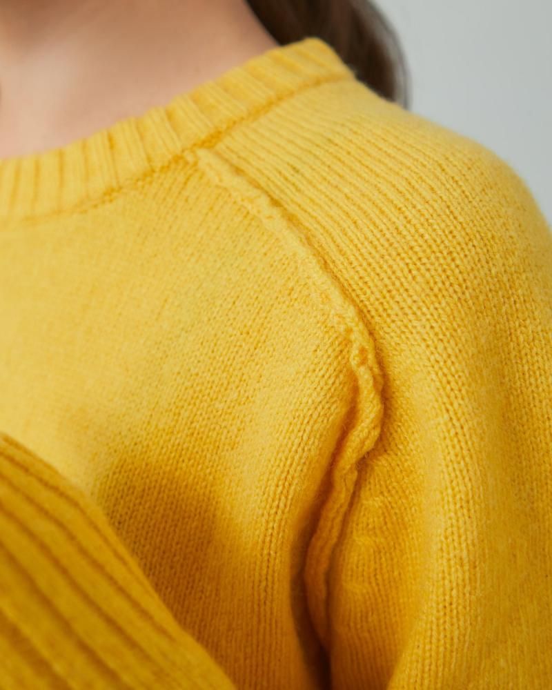 ベーシッククルーネックプルオーバー(イエロー) - seventen