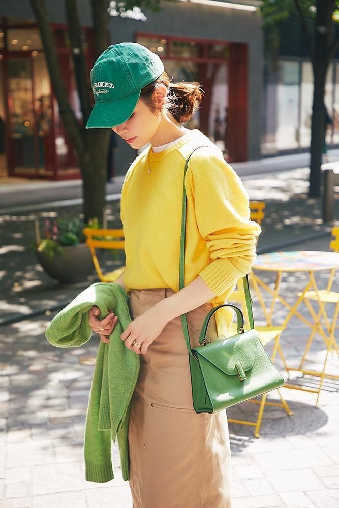 ベーシッククルーネックプルオーバー(イエロー) - seventen