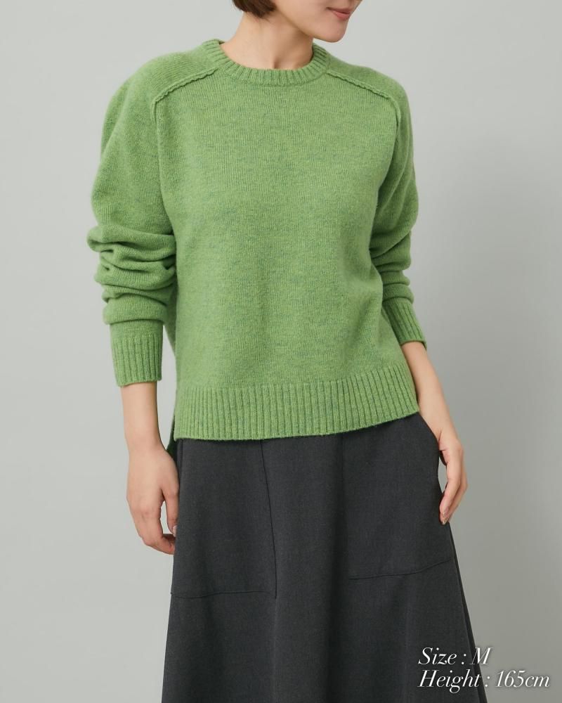 ebure ダークグリーン クルーネックニット ebure ダークグリーン クルーネックニット 美品ebure エブール