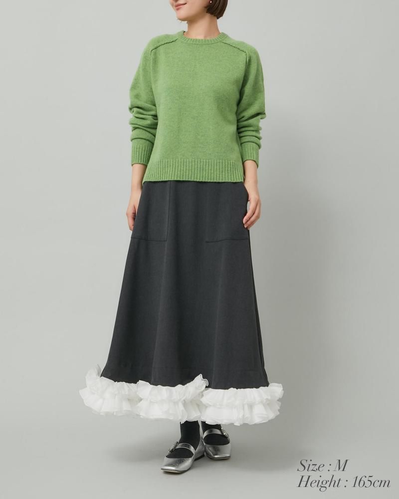 ebure ダークグリーン クルーネックニット ebure ダークグリーン クルーネックニット 美品ebure エブール