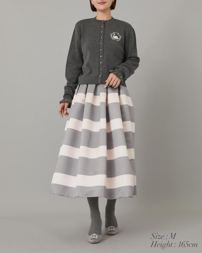 ワンポイント刺繍カーディガン(グレー) - seventen