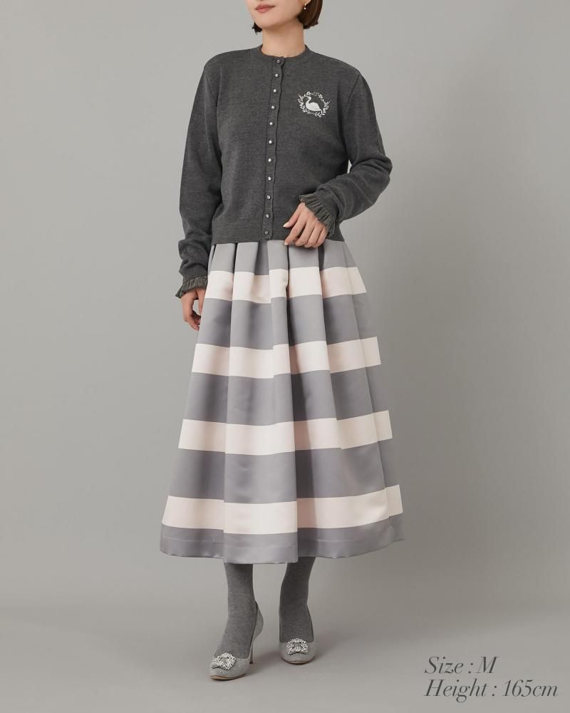 ワンポイント刺繍カーディガン(グレー) - seventen