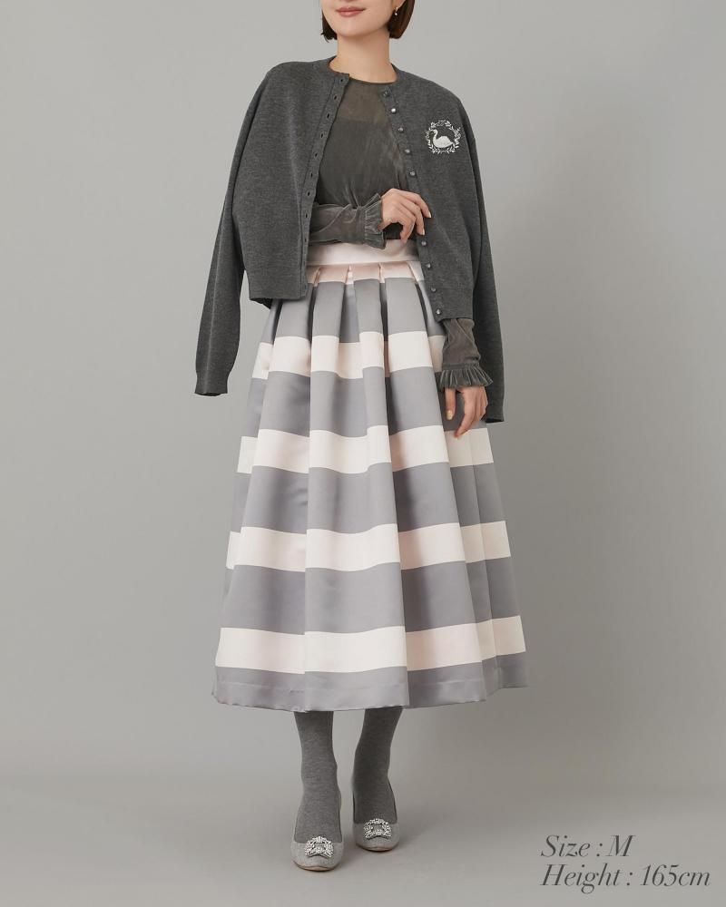 4791【新品タグ付き】45R　スビン天竺カシュクール カーディガン　グレー 4791【新品タグ付き】45Rスビン天竺カシュクール カーディガン