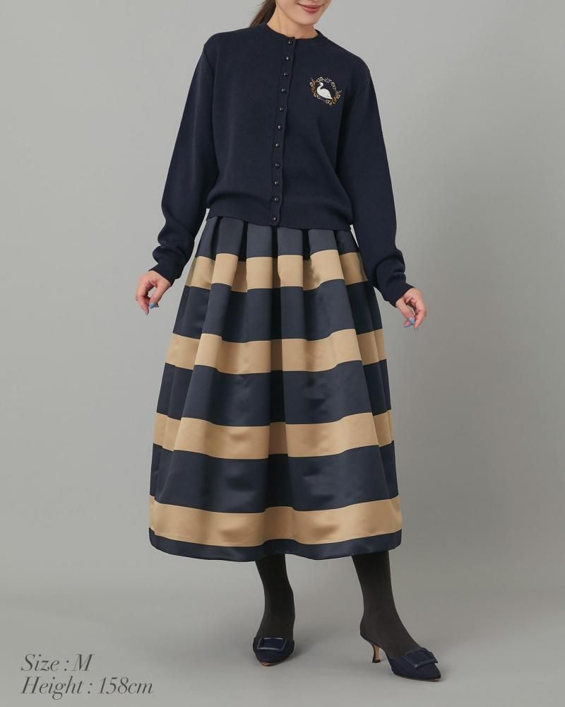 ワンポイント刺繍カーディガン(ネイビー) - seventen