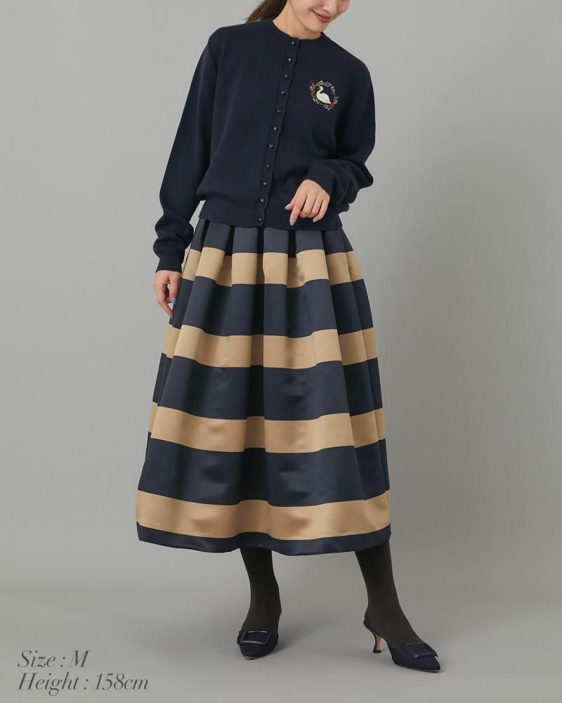 ワンポイント刺繍カーディガン(ネイビー) - seventen