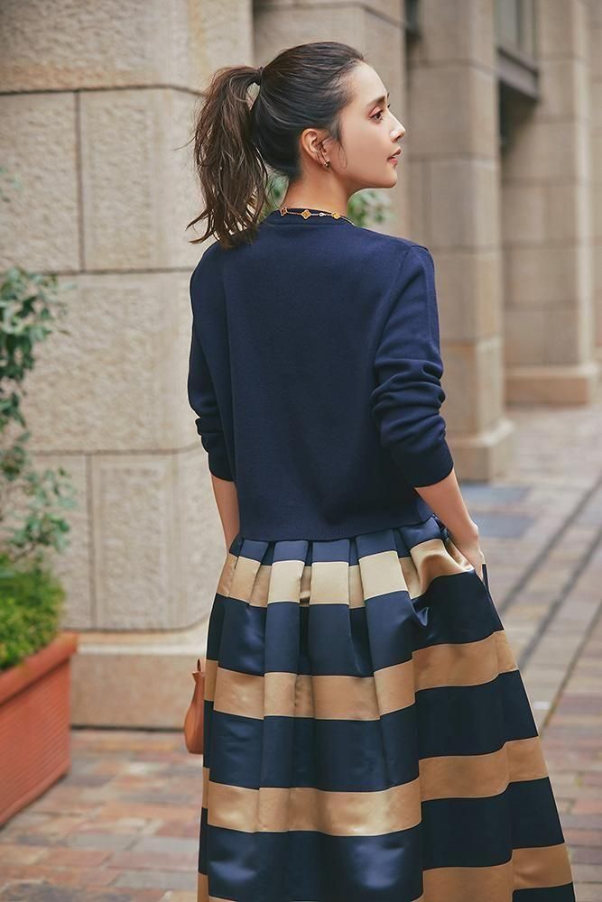 ワンポイント刺繍カーディガン(ネイビー) - seventen