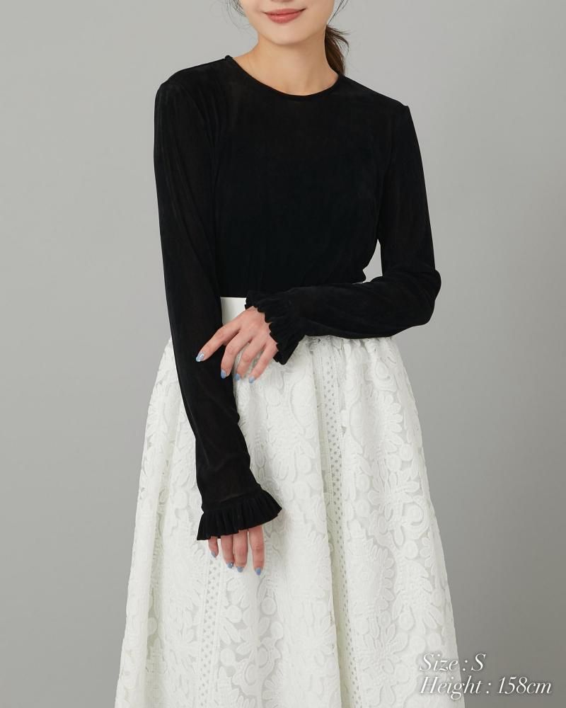 ベロアタッチシアートップス(オフホワイト) - seventen