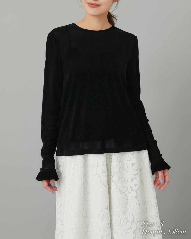 ヘヨン hyeon ベロアシアートップス　　ブラック ベロアタッチシアートップス(ブラック) - seventen