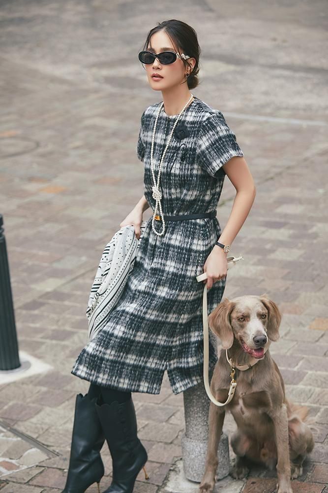 モチーフジレワンピース(チェック) - seventen