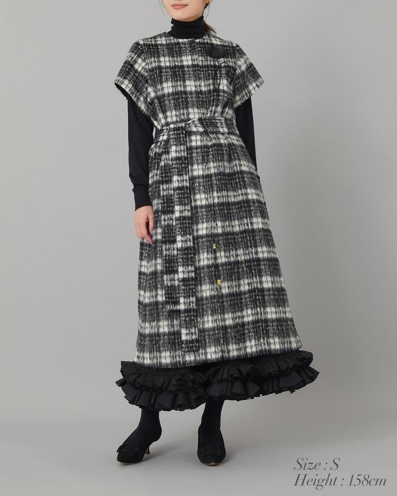 shellerシェリエ ブロックチェックジレワンピース shellerシェリエ