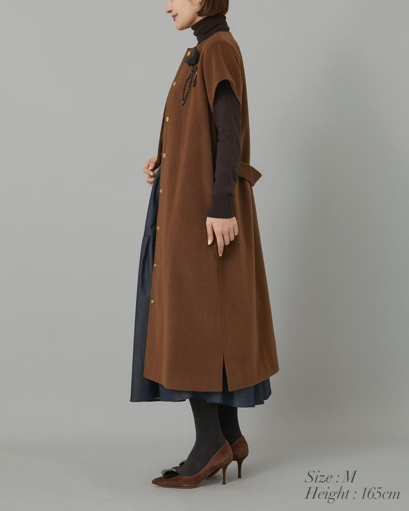 モチーフジレワンピース(ブラウン) - seventen