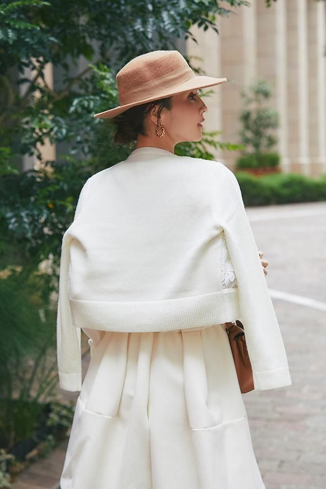 レースカーディガン(オフホワイト) - seventen