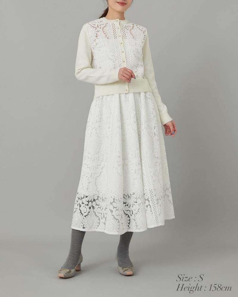 再予約】【2026年1月下旬頃配送】レースカーディガン(オフホワイト