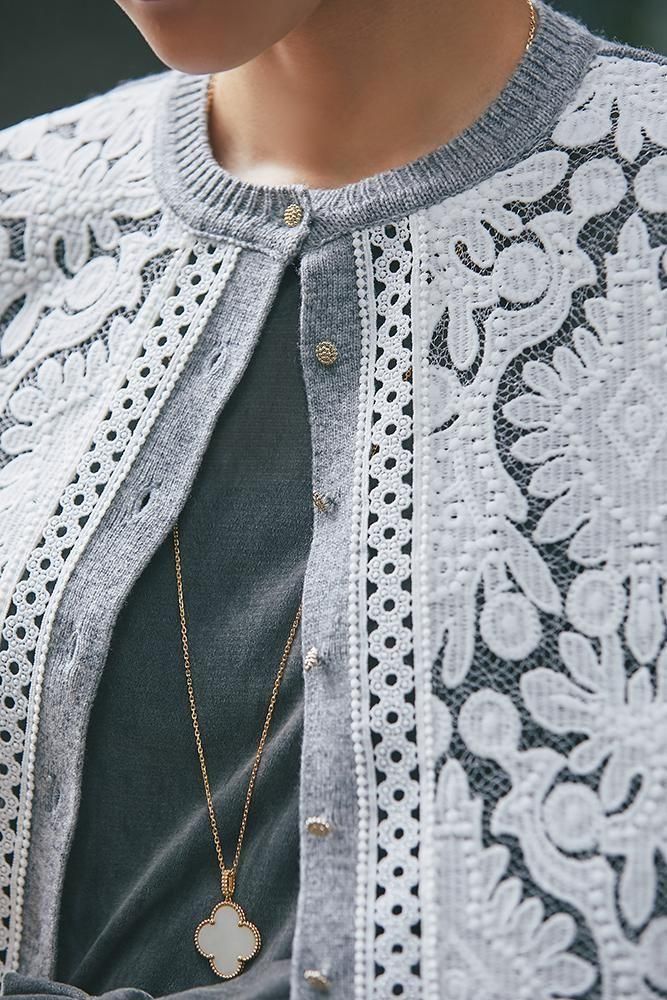 レースカーディガン(グレー) - seventen