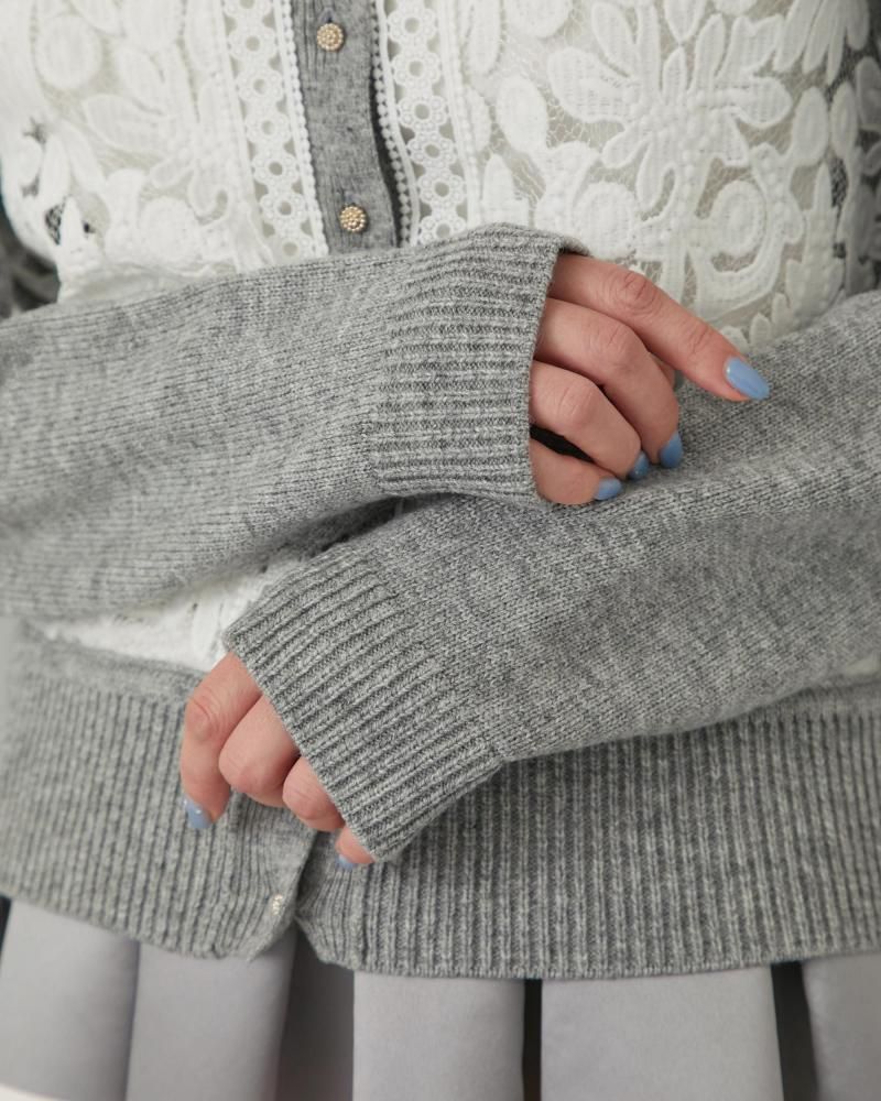 レースカーディガン(グレー) - seventen