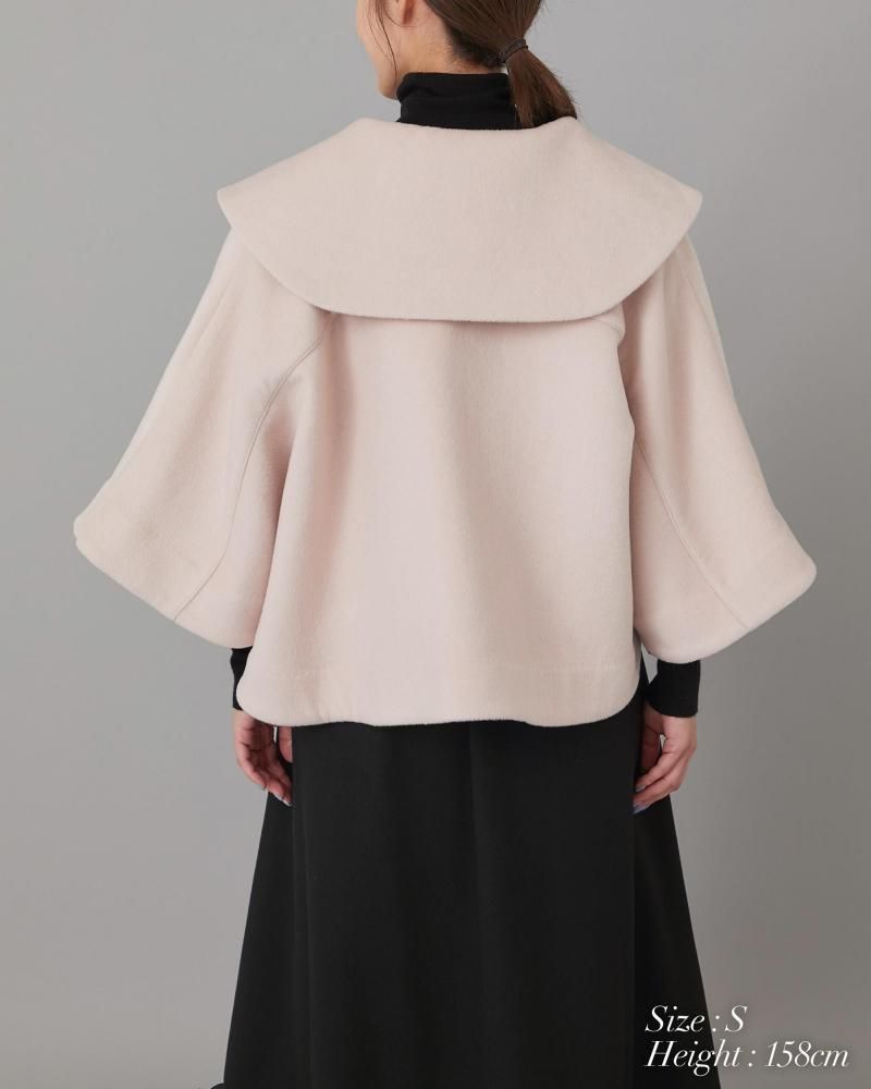 ダブルブレストショートコート(ピンク) - seventen