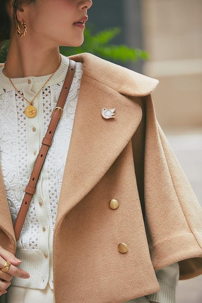 ダブルブレストショートコート(キャメル) - seventen