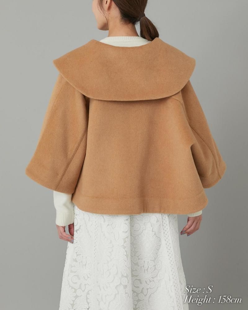 ダブルブレストショートコート(キャメル) - seventen