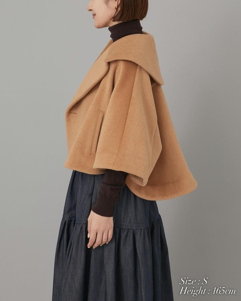 ダブルブレストショートコート(キャメル) - seventen