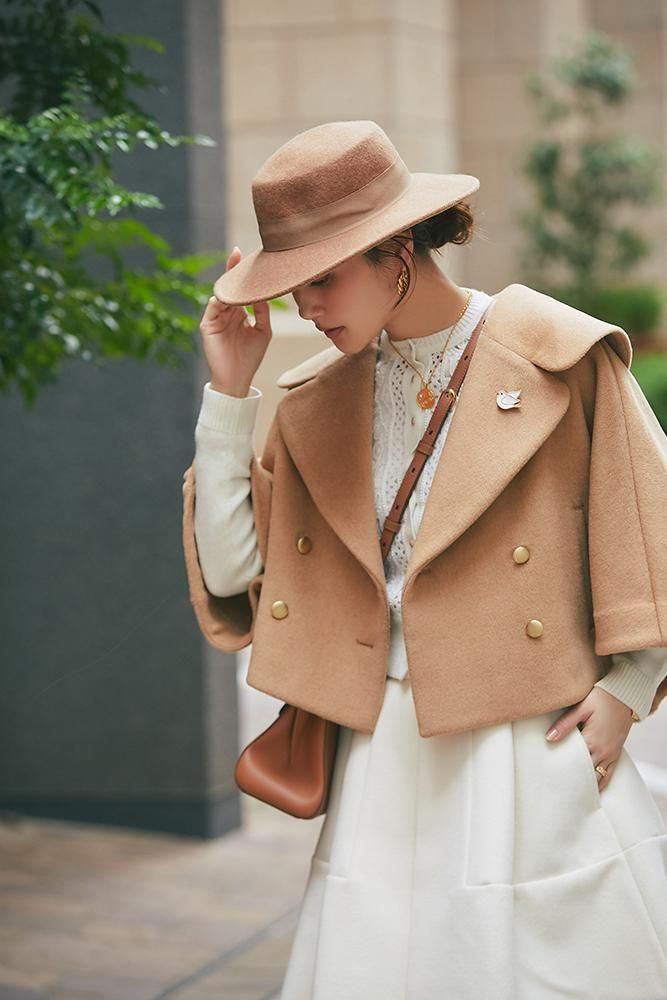 予約】【11月下旬～12月上旬頃配送】ダブルブレストショート