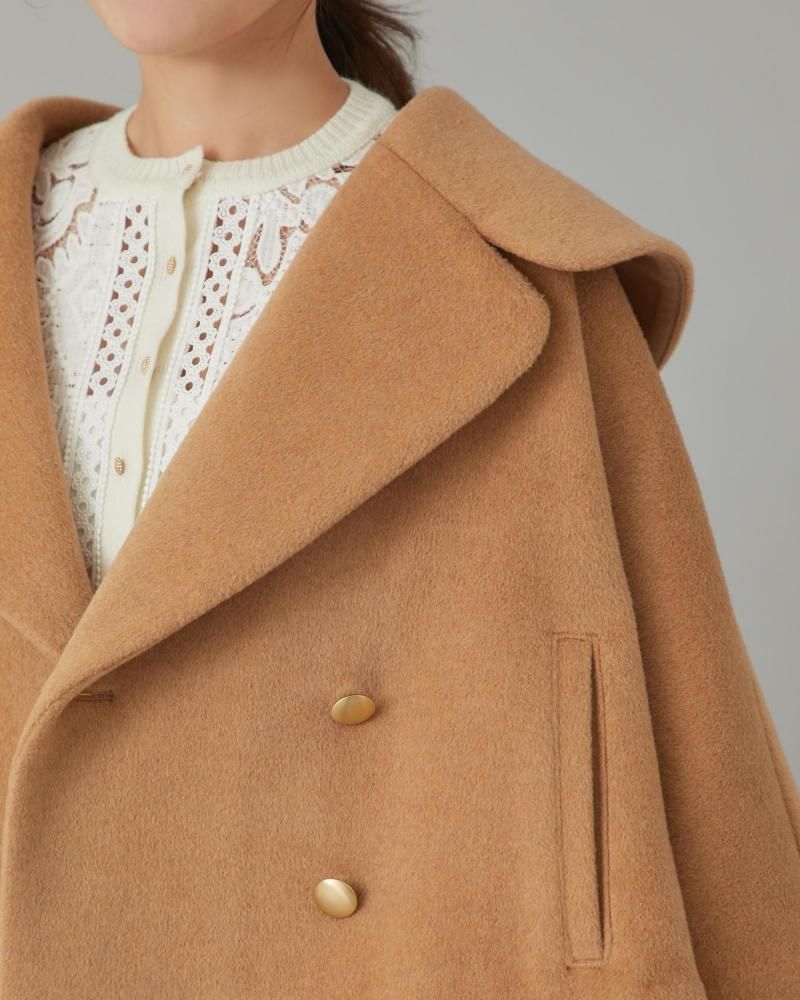 ダブルブレストショートコート(キャメル) - seventen