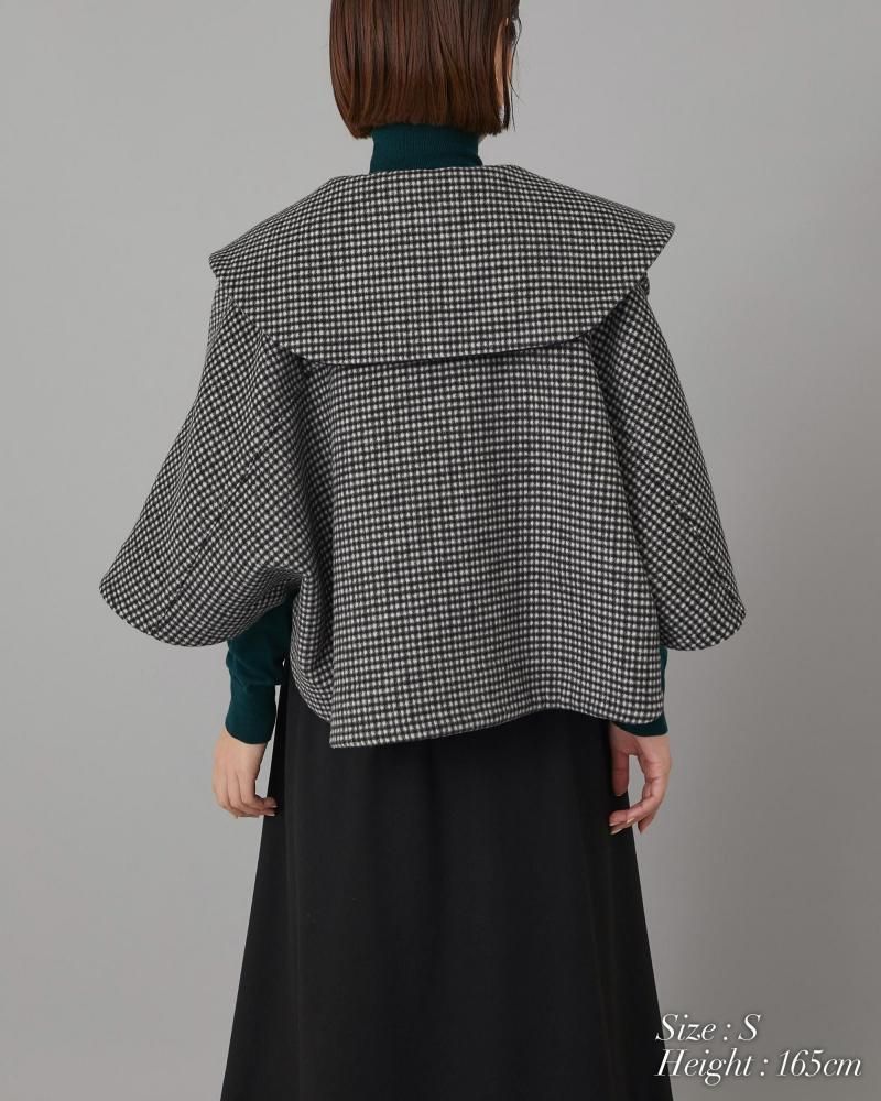 ダブルブレストショートコート(チェック) - seventen