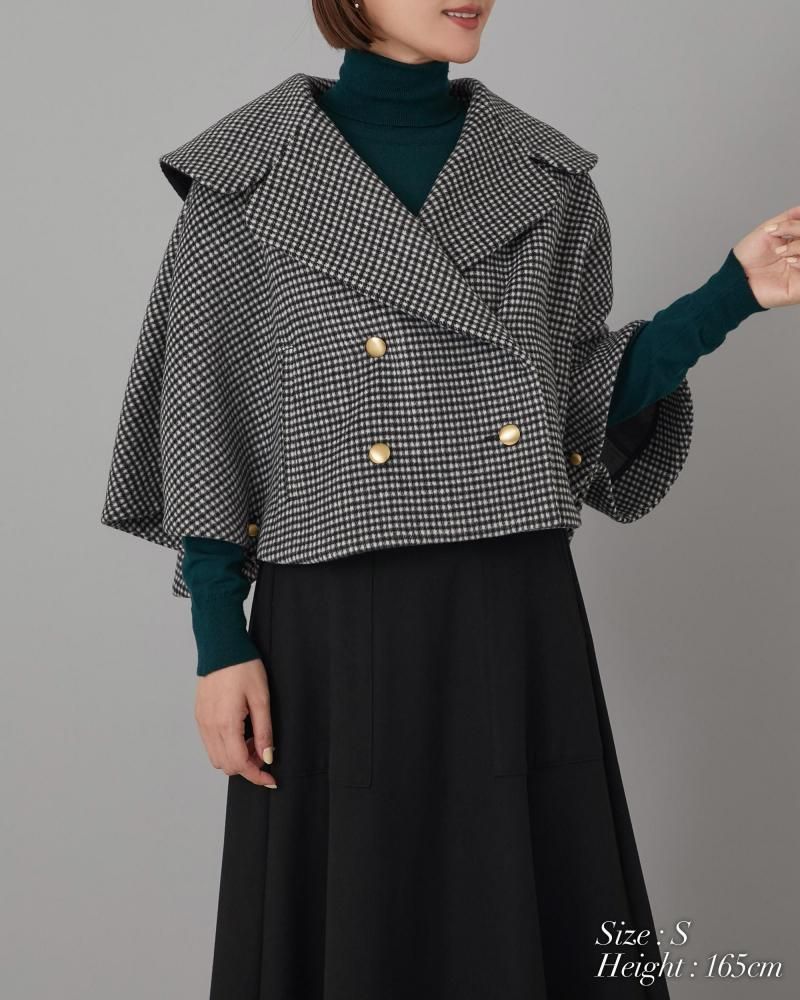 ダブルブレストショートコート(チェック) - seventen
