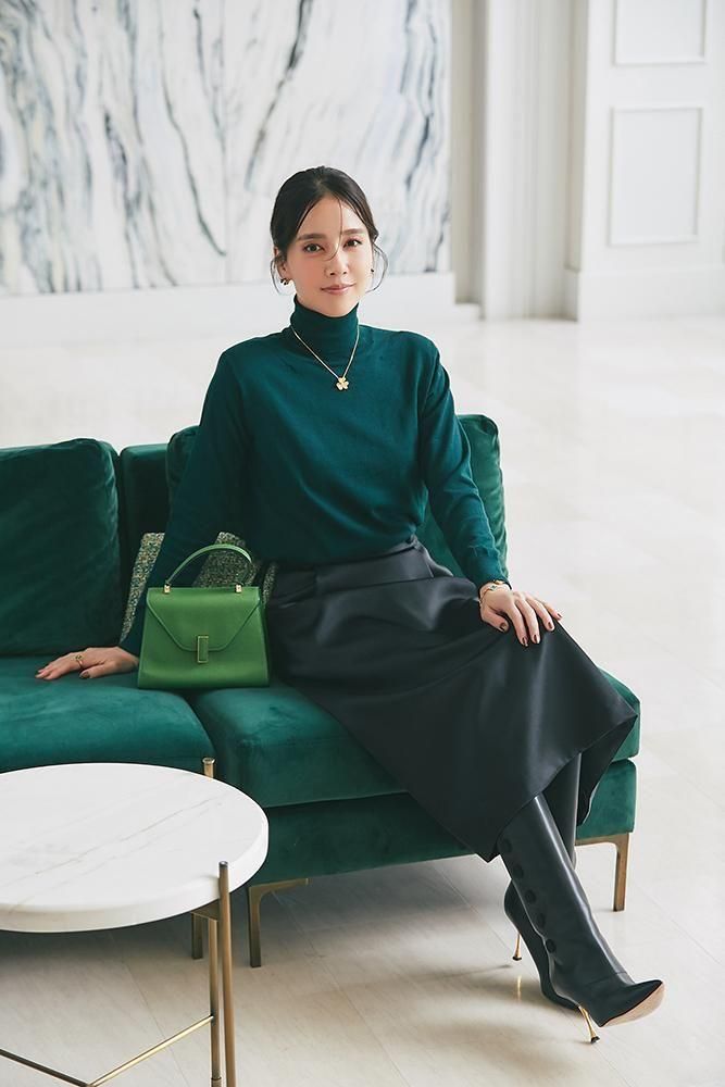 予約】【12月中旬頃配送】タックタイトスカート(ブラック) - seventen