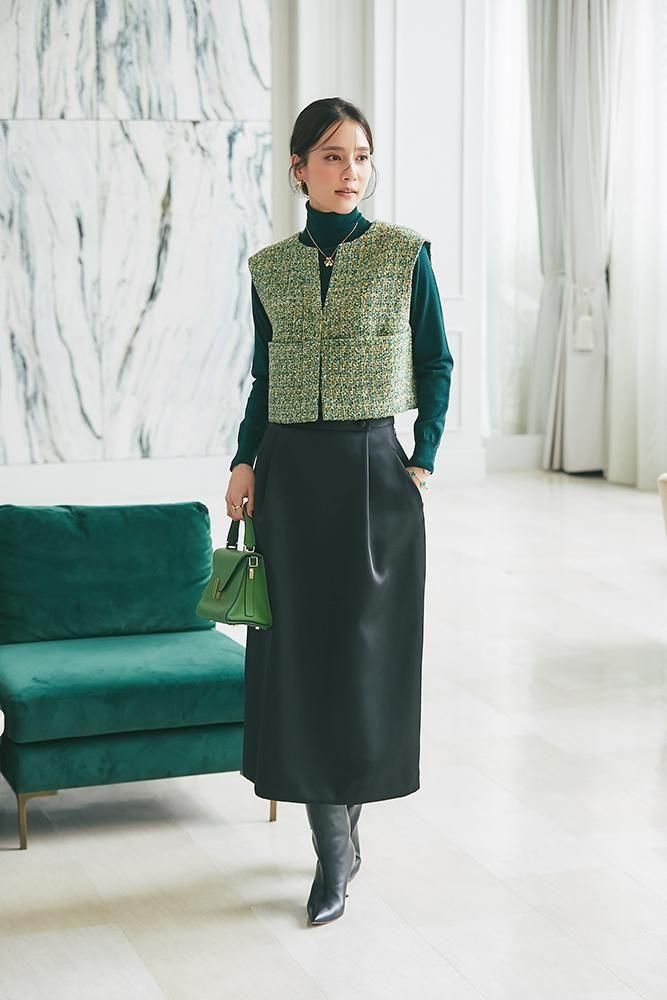 タックタイトスカート(ブラック) - seventen