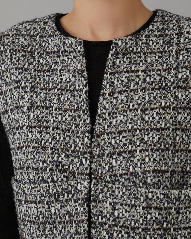 コンパクトツイードジレ(ブラック) - seventen