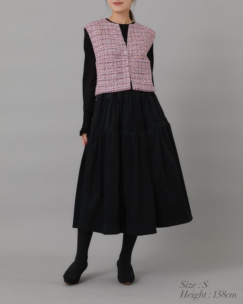 美品 heve ツイードジレ 東京限定 コンパクトツイードジレ(ピンク) - seventen