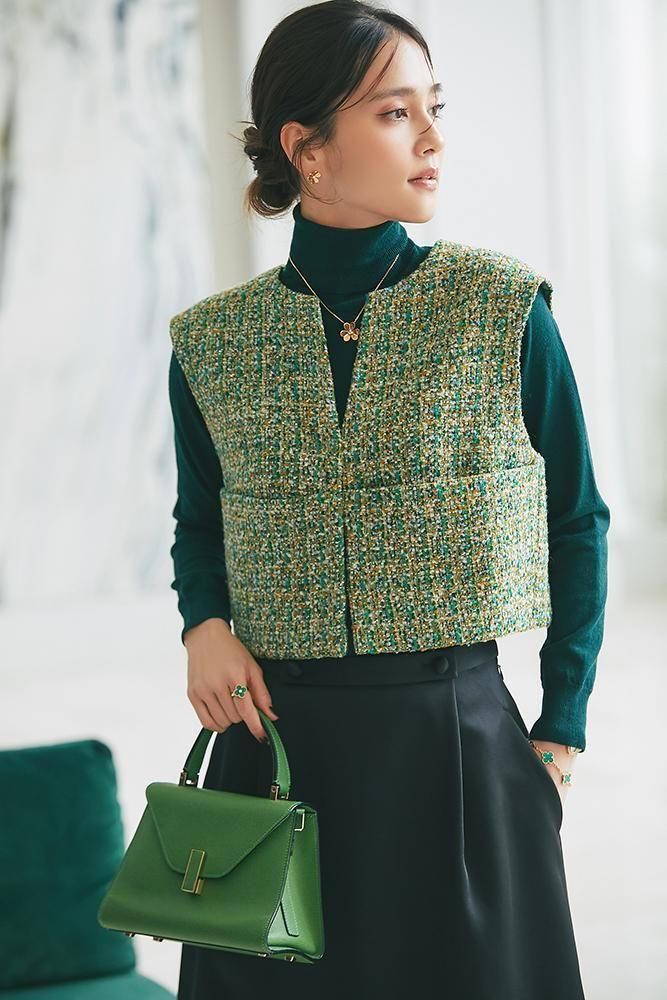 ☆即購入可能です☆ネイビーツィード　上質ネイビーツイードジレ☆ 2025年最新】ツイード ジレ ネイビーの人気アイテム - メルカリ