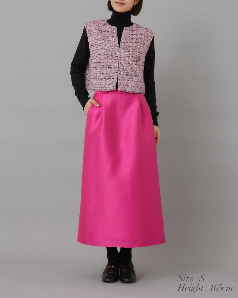 予約】【12月上旬～中旬頃配送】コンパクトツイードジレ(グリーン