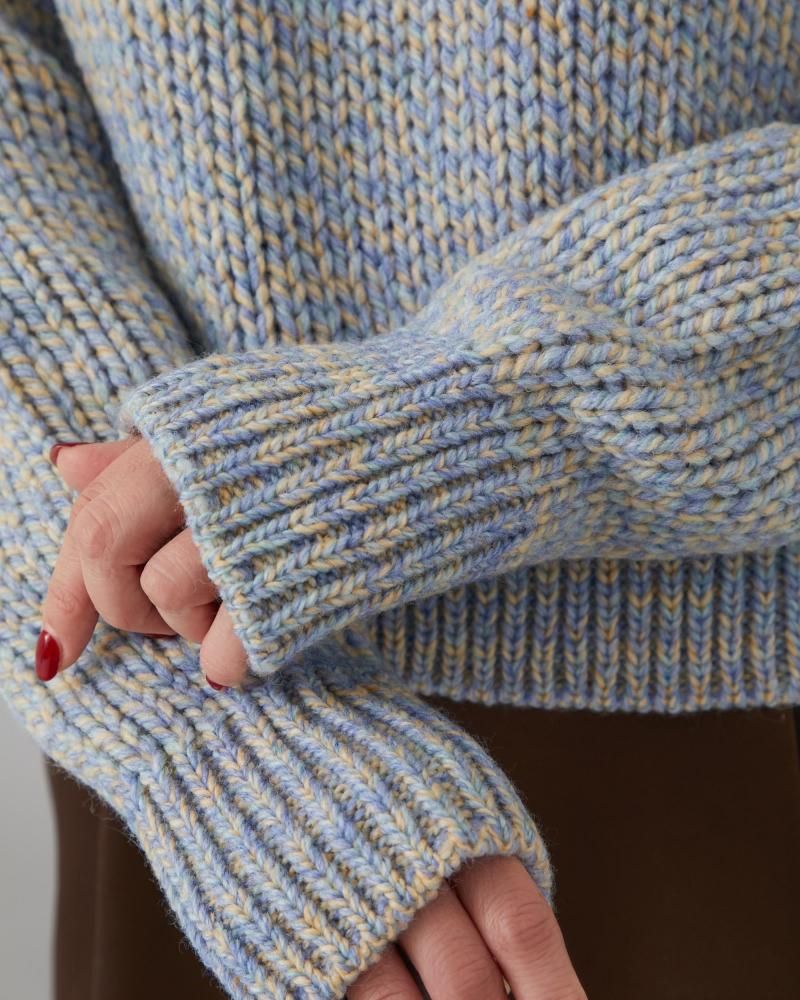 予約】【12月下旬頃配送】ローゲージコンパクトニット(ミックスブルー