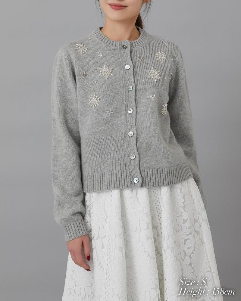 最終値下げ soerte 完売カーディガン 予約】【12月下旬頃配送】スノーフレイクカーディガン(オフホワイト