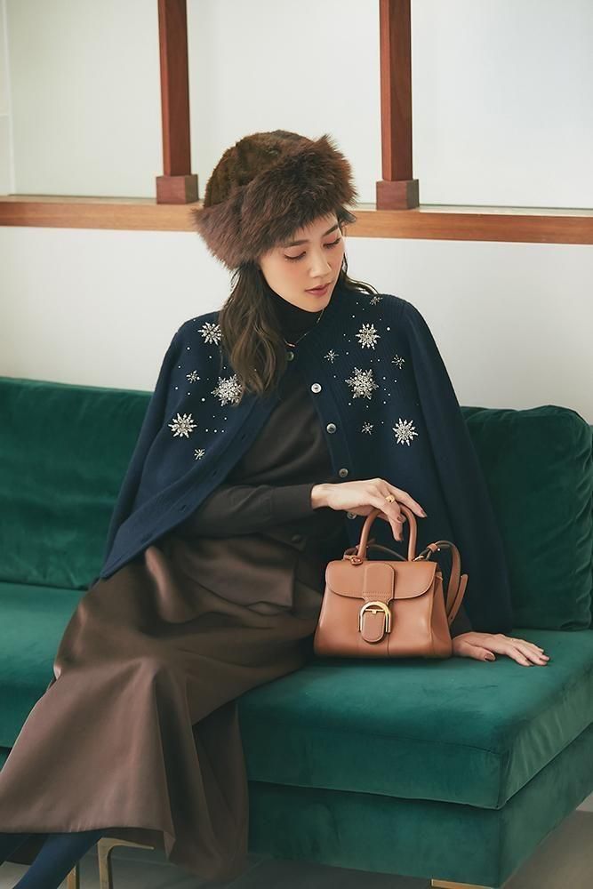 予約】【12月下旬頃配送】スノーフレイクカーディガン(ネイビー