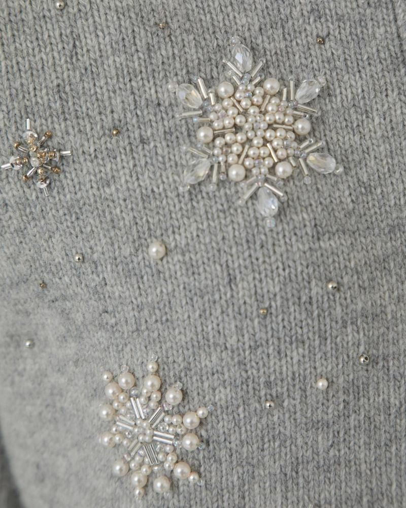 予約】【12月下旬頃配送】スノーフレイクカーディガン(グレー) - seventen