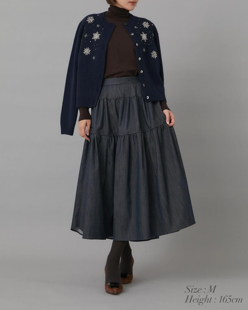 スノーフレイクカーディガン(ブラック) - seventen