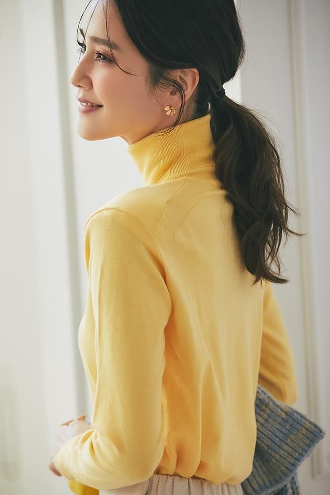 seventen タートル ニット ワンピース イエロー XSサイズ ショルダーパットタートルニット(イエロー) - seventen