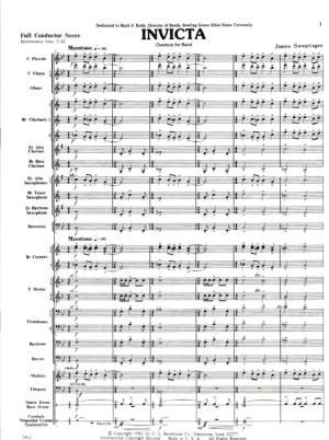 楽譜) インヴィクタ / 作曲:ジェイムズ・スウェアリンジェン 楽譜) インヴィクタ / 作曲:ジェイムズ・スウェアリンジェン
